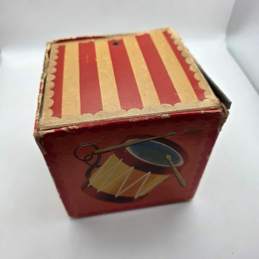 Antique Cardboard Jack in the Box Punch Clown Toy Circus Early Vintage Rare